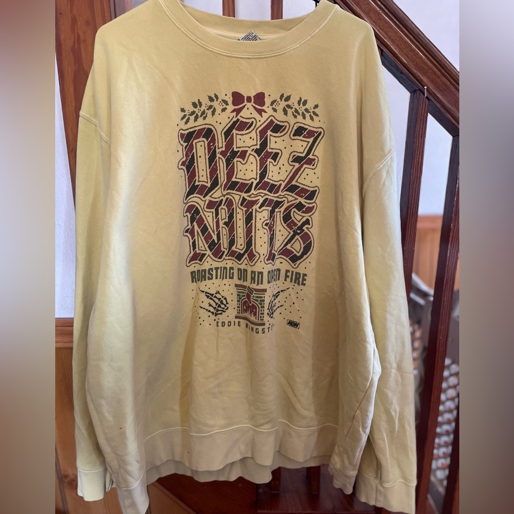 Eddie Kingston Holiday Deez Nuts Roasting on an Open Fire   Sweatshirt Men’s 3XL